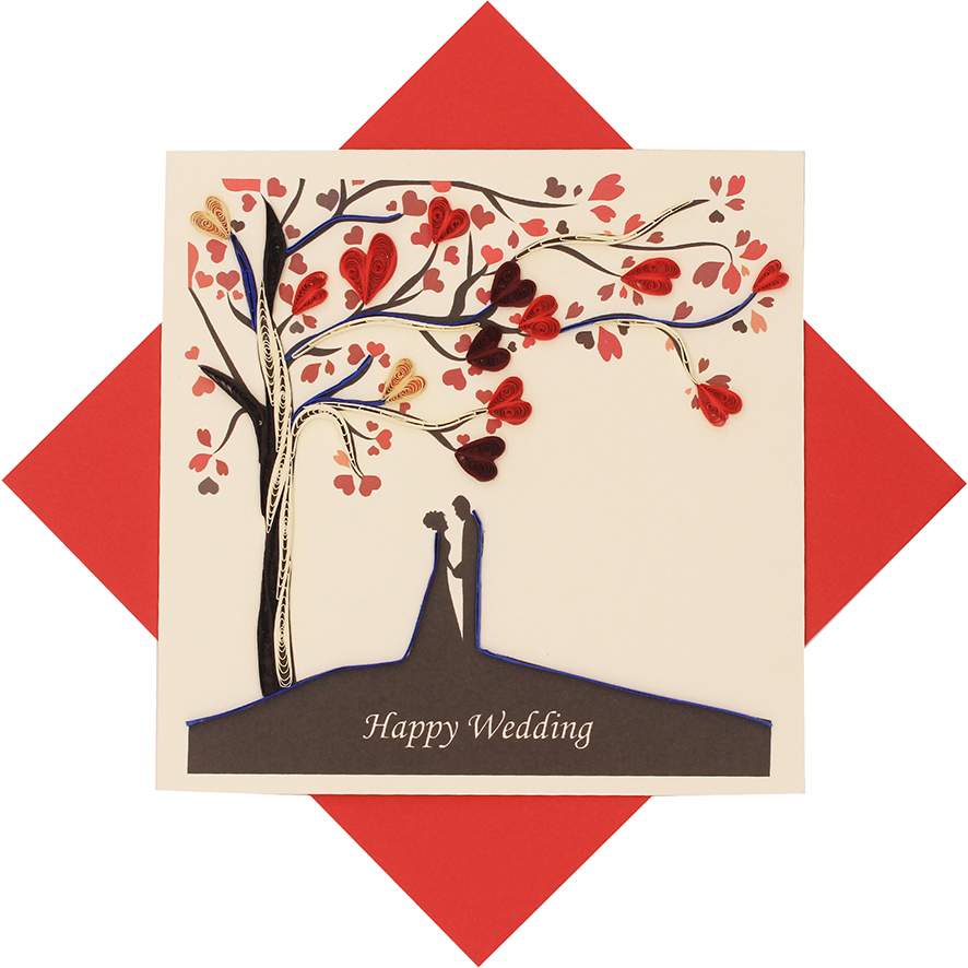Quilled Wedding Tree Card